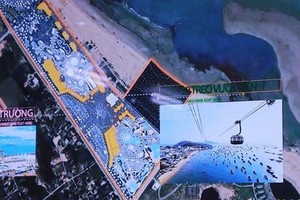 Tuyến cáp treo nối từ đất liền ra đảo Ngư có chiều dài khoảng 3,5 km nằm ở vị trí thứ 3 của dự tháo quy hoach