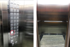 Dù mới đưa vào sử dụng, nhưng thang máy Chung cư Eco Lakeview đã bị hỏng hóc và gặp sự cố. Ảnh: Nhất Nam