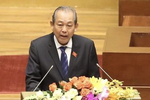 Phó Thủ tướng thường trực Trương Hòa Bình thay mặt Chính phủ trình bày báo cáo (Ảnh: VGP)