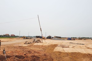 Một dự án quỹ đất tại Đồng Hới đang được tiến hành thi công hạ tầng