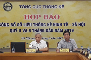 Họp báo công bố số liệu thống kê kinh tế - xã hội quý 2 và 6 tháng đầu năm 2019 tại Hà Nội - Ảnh: L.THANH