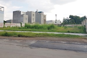 Dự án Khu dân cư cao cấp Long Phụng 1 do Công ty Đại Phúc Real vẽ ra chỉ là bãi đất trống. Ảnh: Trọng Tín