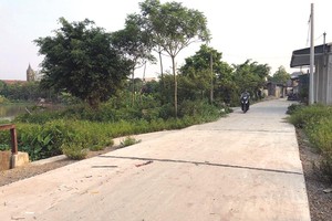 Công trình đường giao thông thôn Sơn Thanh (xã Sơn Hà, huyện Phú Xuyên) không đảm bảo chất lượng theo hồ sơ thiết kế.