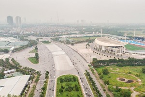 Phân luồng trên tuyến đường Lê Đức Thọ, Lê Quang Đạo, quận Nam Từ Liêm để phục vụ thi công đường đua F1