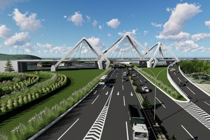 Phối cảnh Dự án nút giao thông khác mức đường Hùng Vương với Quốc lộ 1.