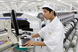 Nếu xuất khẩu của Samsung sụt giảm, sẽ ảnh hưởng tới kim ngạch xuất khẩu của Việt Nam. Trong ảnh: Nhà máy Samsung Thái Nguyên. Ảnh: Đức Thanh