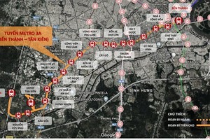 Sơ đồ tuyến Metro 3A.