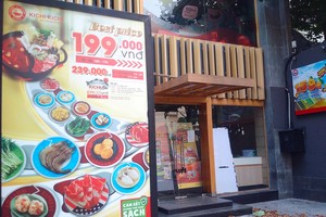 Quán Kichi Kichi Lê Quý Đôn, quận 3, TP.HCM thời điểm tạm đóng theo yêu cầu của Thành phố nhằm chung tay chống dịch (Ảnh: HP).