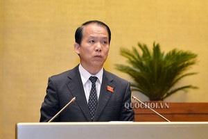 Chủ nhiệm Uỷ ban Pháp luật Hoàng Thanh Tùng trình bày tờ trình.