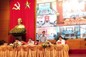 Hội nghị được tổ chức dưới hình thức trực tuyến với điểm cầu tại các địa phương trên địa bàn tỉnh Quảng Ninh. Ảnh: Thu Lê.