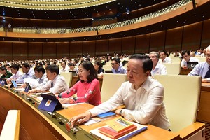 Đại biểu Quốc hội bấm nút thông qua Hiệp định (Ảnh QK). 