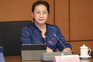 Chủ tịch Quốc hội Nguyễn Thị Kim Ngân phát biểu trong phiên thảo luận chiều 8/6 của Quốc hội - (Ảnh N.Y) 