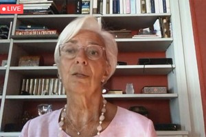 Chủ tịch ECB, bà Christine Lagarde phát biểu tại một hội nghị được tổ chức trực tuyến ngày 26/6. Ảnh: forexlive.com