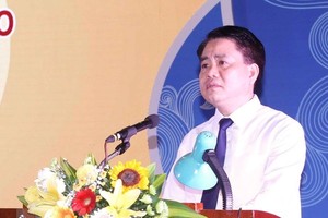 Chủ tịch Ủy ban nhân dân Thành phố Hà Nội Nguyễn Đức Chung. (Ảnh: Nguyễn Cúc/TTXVN)