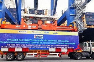 Tàu vào ăn hàng tại Cảng quốc tế Lạch Huyện