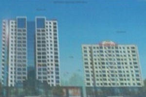 Chân đế 2 tòa nhà cách nhau 2m, thân cách nhau 10m