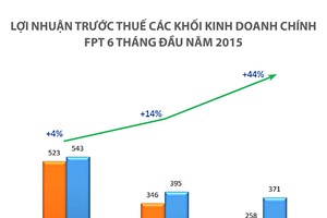 6 tháng, FPT lãi trước thuế 1.350 tỷ đồng