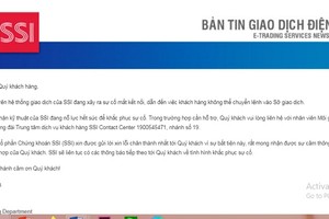 SSI bị sự cố giao dịch trực tuyến