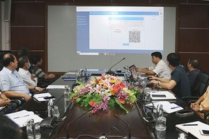 Buổi giới thiệu về phần mềm của Sở Thông tin và Truyền thông tỉnh Vĩnh Phúc. Ảnh: Internet.