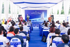 Lễ khởi công tòa văn phòng NTQ Tower ngày 3/4/2026 có sự góp mặt của đông đảo các đại biểu bộ, ban, ngành, chính quyền cùng các cấp lãnh đạo, đại diện NTQ.