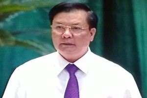Bộ trưởng Bộ Tài chính Đinh Tiến Dũng trả lời chất vấn tại Quốc hội chiều 10/6 (Ảnh chụp qua màn hình)