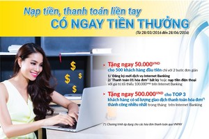 Nam A Bank khuyến mãi cho khách hàng thanh toán qua VNPay