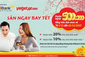 Mở thẻ tín dụng tại HDBank được giảm giá vé máy bay Vietjet Air