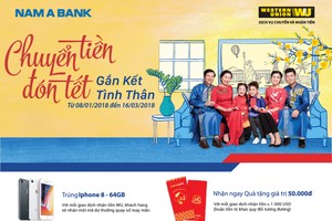 Nhận kiều hối tại Nam A Bank có cơ hội trúng IPhone 8 
