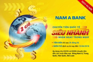 Nam A Bank ưu đãi cho khách hàng chuyển tiền