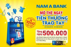 Mở thẻ tín dụng Nam A Bank Mastercard được nhận quà