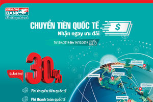 Kienlongbank ưu đãi giảm 30% phí thanh toán quốc tế đến cuối năm 2019