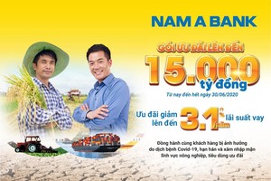 Nam A Bank dành 15.000 tỷ đồng ưu đãi lãi vay hỗ trợ khách hàng