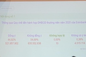 Eximbank: ĐHCĐ 2020 lần thứ 3 tiếp tục bị hủy do không thông qua quy chế họp 