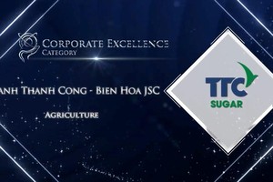 CTCP Thành Thành Công - Biên Hòa (HOSE: SBT) được vinh danh là Doanh nghiệp xuất sắc Châu Á 2021
