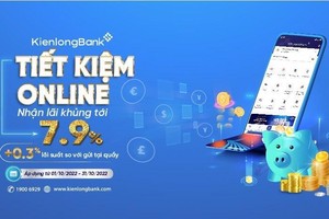 Kienlongbank: Gửi tiết kiệm online lãi suất ưu đãi đến 7,9%/năm