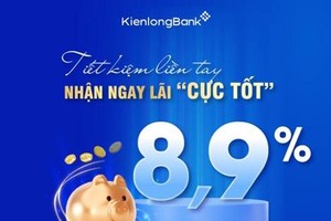 Kienlongbank tăng lãi suất tiền gửi online lên 8,9%/năm