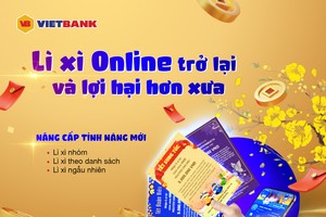 Trao lộc đầu năm với lì xì online trên App VietBank Digital
