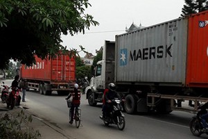 Sau ngày 20/4, xe tải đi vào tỉnh lộ 391 (Hải Dương) trong giờ cấm sẽ bị xử lý theo quy định của pháp luật. (Ảnh: Dân trí)