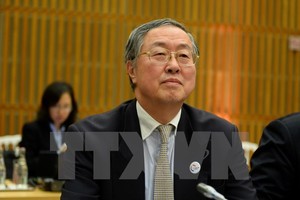 Thống đốc PBOC Chu Tiểu Xuyên trong một hội nghị ở thủ đô Paris, Pháp ngày 31/3. (Nguồn: AFP/TTXVN)