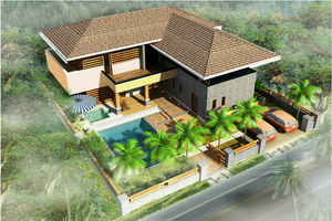 Phối cảnh căn biệt thự cao cấp loại diện tích 900 - 1.500 m2