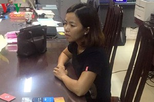 Đối tượng Trịnh Hải Anh tại cơ quan điều tra.