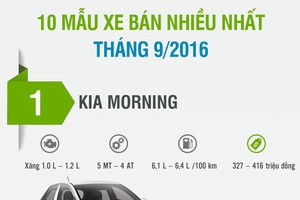 KIA Morning là xe bán chạy nhất, Toyota là thương hiệu bán tốt nhất