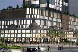 Phối cảnh tòa nhà thương xá Tax mới với 40 tầng. Ảnh: Satra 