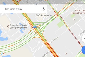 Dữ liệu tình trạng giao thông có ở các tuyến đường lớn. 