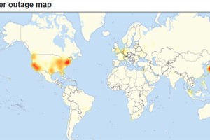 Những khu vực bị ảnh hưởng bởi sự cố của Twitter. Nguồn: DownDetector