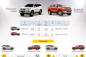 [Infographic] Fortuner hay Everest - lựa chọn khó cho khách Việt