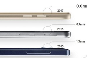 Ảnh được cho là Galaxy S8, so sánh với Galaxy S7 và S6, tuy nhiên các con số chưa chính xác.