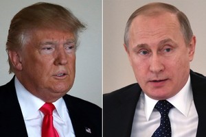 Tổng thống Mỹ Donald Trump và người đồng cấp Nga Vladimir Putin. Ảnh: AP