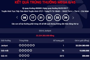 Thêm người trúng xổ số Vietlott hơn 22 tỷ đồng