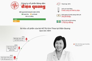 700 tỷ đồng cổ phần của gia đình Thứ trưởng Hồ Thị Kim Thoa tại Điện Quang